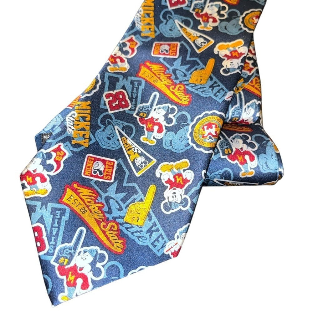 New nwt Disney silk tie Mickey Mouse state football  necktie - Picture 2 of 3
